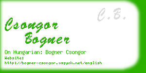 csongor bogner business card